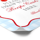 さくらんぼスイートブルーコケットボウ共有レシピ標識 ポスター (角)