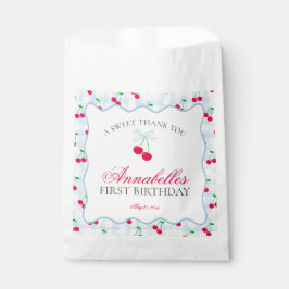 さくらんぼスイートブルーコケットボウ誕生日デザート フェイバーバッグ