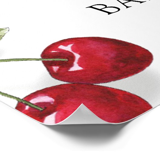 さくらんぼスイートベビーシャワーウェルカムフォームボード ポスター (角)