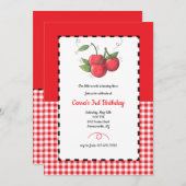 さくらんぼスウィートバースデーパーティー 招待状 (正面/裏面)