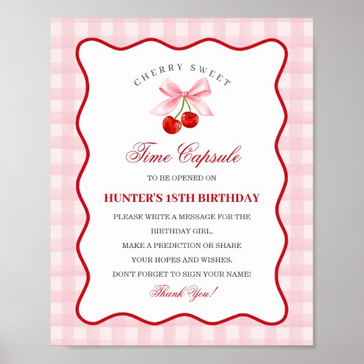 さくらんぼスウィートピンクコケットボウジンガタイムカプセル ポスター (正面)