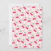 さくらんぼスウィートピンクコケットボーギンガムベビーシャワー 招待状 (裏面)