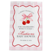 さくらんぼスウィートピンクコケット弓ベビーシャワーウィビリーズ ミディアムペーパーバッグ (裏面)