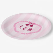 さくらんぼスウィートピンクブライダルシャワーナプキンズ ペーパープレート (アングル)