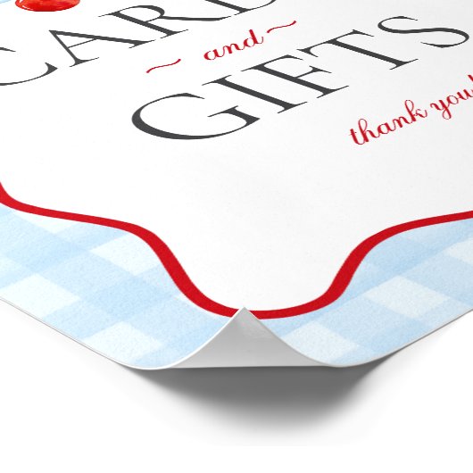 さくらんぼスウィートブルーコケットギンガムカード&ギフト ポスター (角)