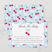 さくらんぼスウィートブルーコケットベビーカード用のボウブック エンクロージャーカード (正面/裏面)