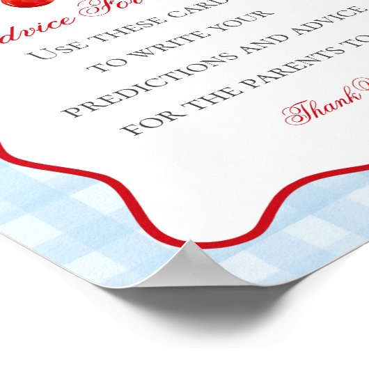 さくらんぼスウィートブルーコケットボウアドバイス用ベビー ポスター (角)