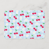 さくらんぼスウィートブルーコケットボウベビーレジストリカード エンクロージャーカード (裏面)