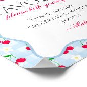 さくらんぼスウィートブルーコケットボーギンガムウィズサイン ポスター (角)