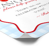 さくらんぼスウィートブルーコケットボーギンガムウィズサイン ポスター (角)