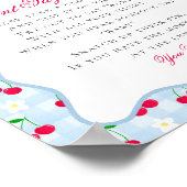 さくらんぼスウィートブルーコケット弓はベビーのサインを言わない ポスター (角)