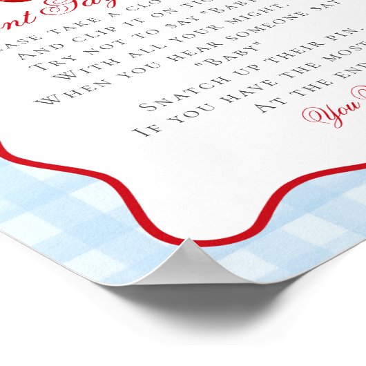 さくらんぼスウィートブルーコケット弓はベビーのサインを言わない ポスター (角)