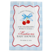 さくらんぼスウィートブルーコケット弓ベビーシャワーウィビリーズ ミディアムペーパーバッグ (裏面)