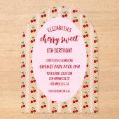 さくらんぼスウィート誕生日 アクリル招待状 (正面)