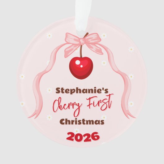 さくらんぼスウィート誕生日 オーナメント (正面)