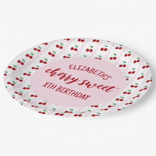 さくらんぼスウィート誕生日 ペーパープレート (アングル)