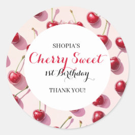 さくらんぼスウィート1歳の誕生日 ラウンドシール