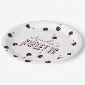 さくらんぼスウィート16パーソナライズされたパーティー ペーパープレート (アングル)