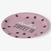 さくらんぼスウィート16パーソナライズされたパーティー ペーパープレート (アングル)