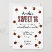 さくらんぼスウィート16パーソナライズされたパーティー 招待状 (正面)