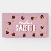 さくらんぼスウィート16パーソナライズされたパーティー 横断幕 (横)