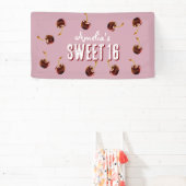 さくらんぼスウィート16パーソナライズされたパーティー 横断幕 (インサイチュ)