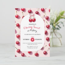 さくらんぼスウィート1st誕生日招待状