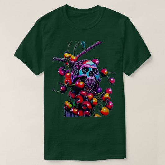 さくらんぼスカル Tシャツ (デザイン正面)
