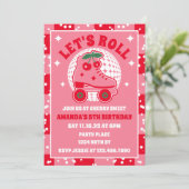 さくらんぼスケート | レトロローラスケートで滑る誕生日 招待状 (スタンド正面)