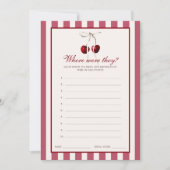 さくらんぼストライプのブライダルシャワーは彼らがカードを持っていた 招待状 (正面)