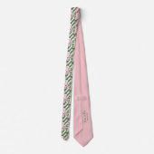 さくらんぼストライプのブロッサムフローラgroomsmen ネクタイ (裏面)