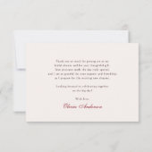 さくらんぼストライプブライダルシャワー サンキューカード (裏面)