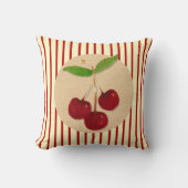 さくらんぼストライプ クッション (正面)