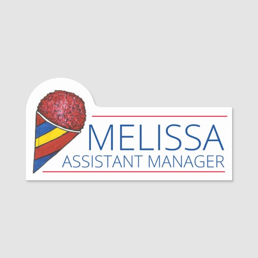 さくらんぼスノコーンスヌーコーンかき氷スナックバー 名札 (正面)