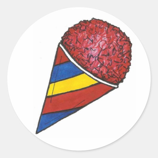 さくらんぼスノコーンレッドスヌーコーンサマーかき氷 ラウンドシール (正面)