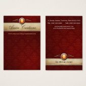 さくらんぼダマスク模様イヤリング表示カード (正面&裏面)