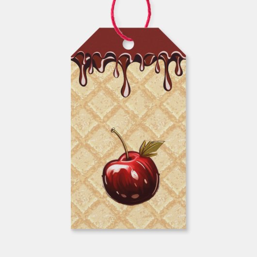 さくらんぼチョコレートケーキ誕生日パーティーありがとう ギフトタグ (裏面)