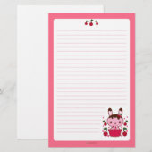 さくらんぼチョコレートトラッフルのバニー 便箋 (正面/裏面)