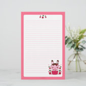 さくらんぼチョコレートトラッフルのバニー 便箋 (スタンド正面)