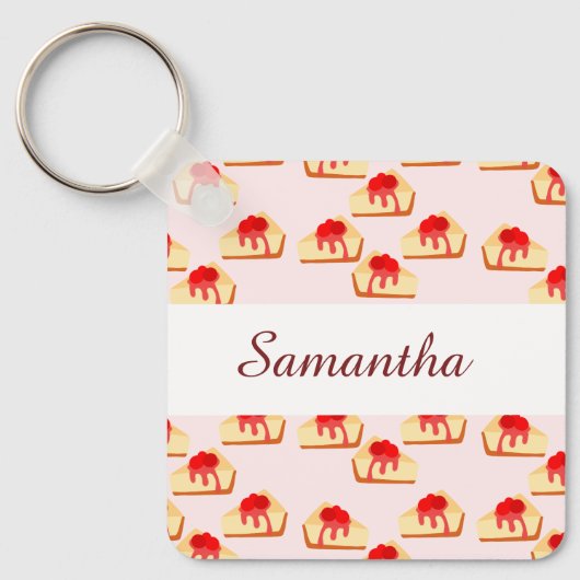 さくらんぼチーズケーキデザート キーホルダー (正面)