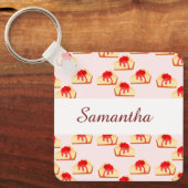 さくらんぼチーズケーキデザート キーホルダー (正面)