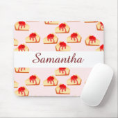 さくらんぼチーズケーキデザート マウスパッド (マウス)