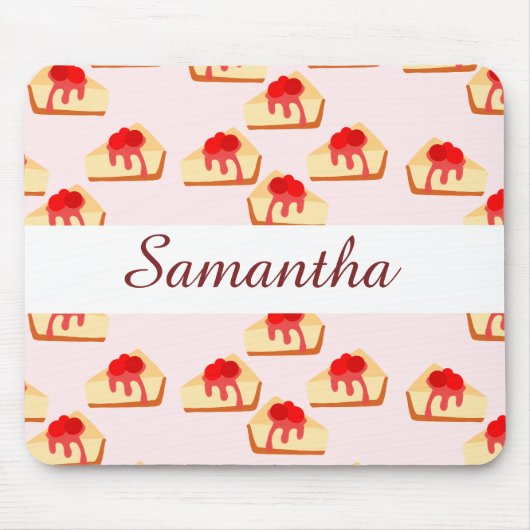 さくらんぼチーズケーキデザート マウスパッド (正面)