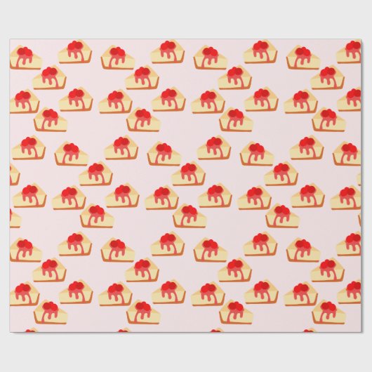 さくらんぼチーズケーキデザート ラッピングペーパー (フラット)