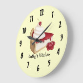 さくらんぼチーズケ ラージ壁時計 (傾斜)