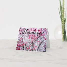 さくらんぼツリーの枝と開花、ありがとう サンキューカード