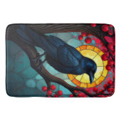 さくらんぼツリーアートステンドグラスクロウズラヴェンス バスマット (正面)