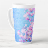 さくらんぼツリーフォト絵を描ーのラテマグカップ カフェラテマグ (左アングル)