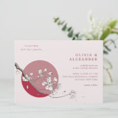 さくらんぼツリー花びら結婚式招待状 招待状 (スタンド正面)