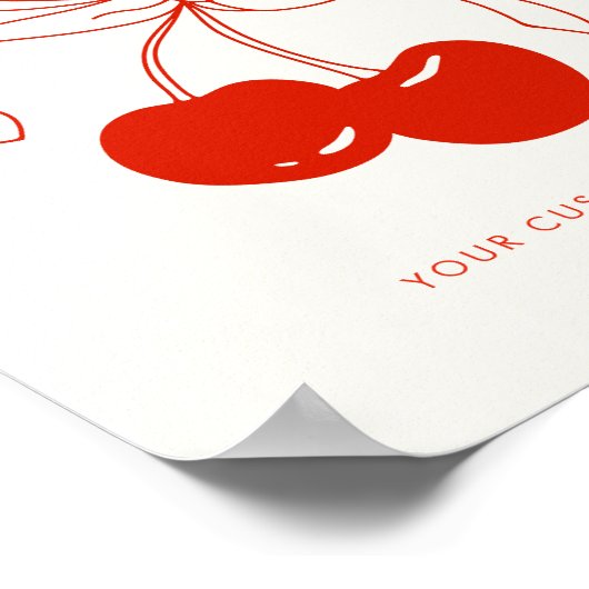 さくらんぼテーマカスタム文字表記号 ポスター (角)